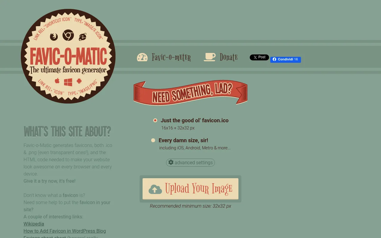 Favicomatic website screenshot