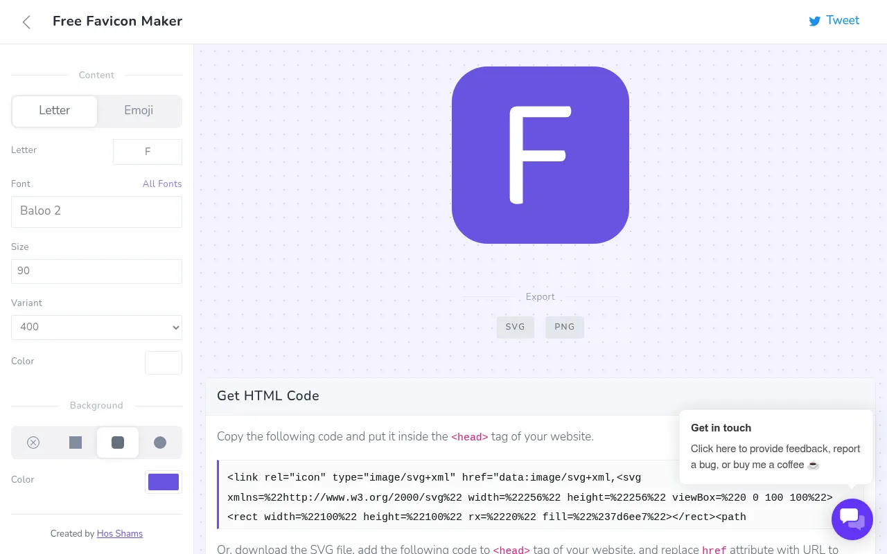 Formito Favicon Generator website screenshot