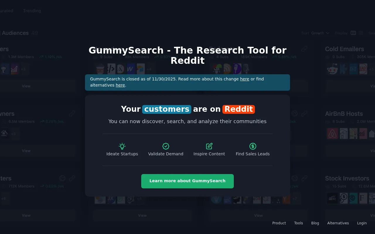 GummySearch website screenshot
