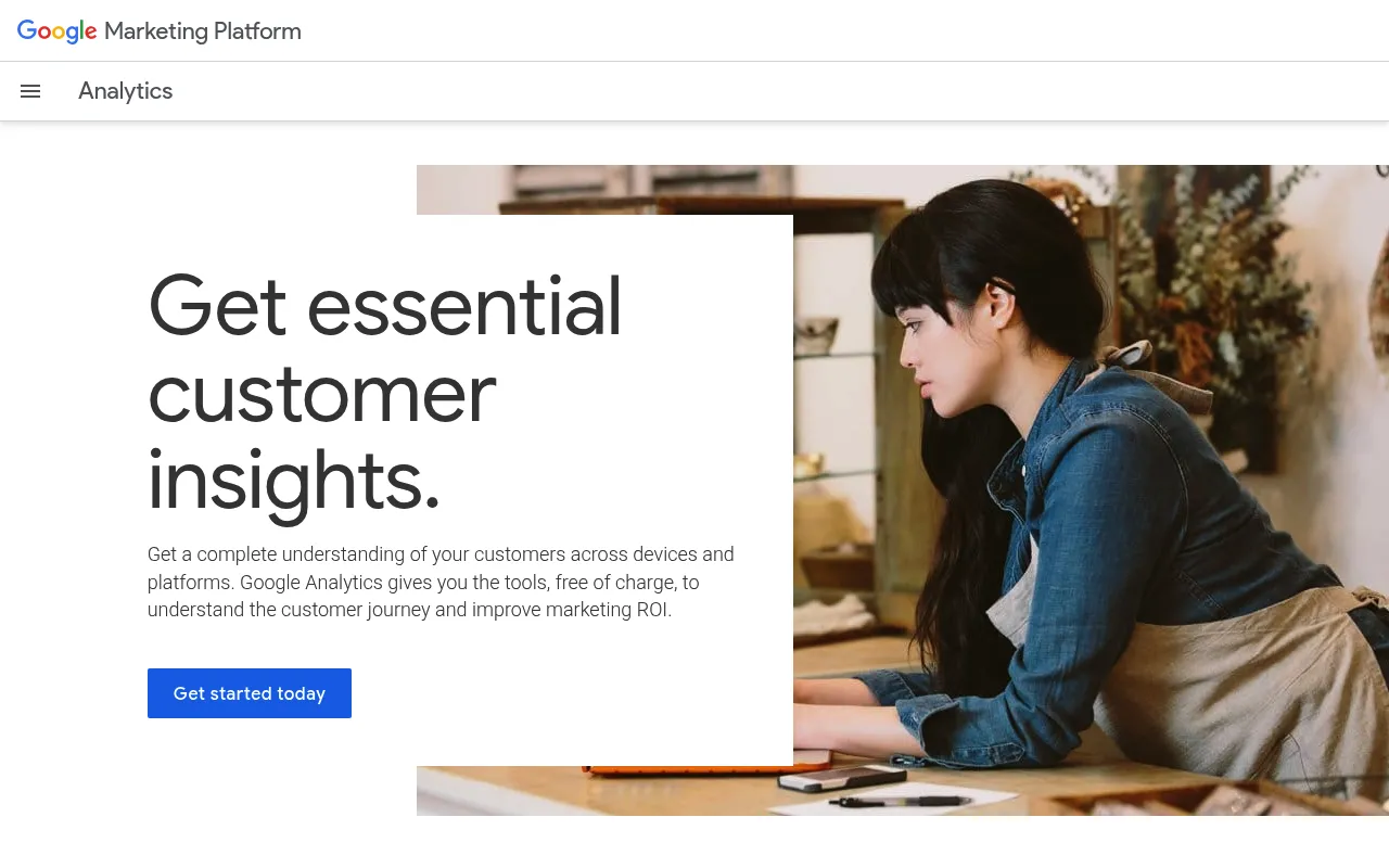 Google Analytics 4 website screenshot