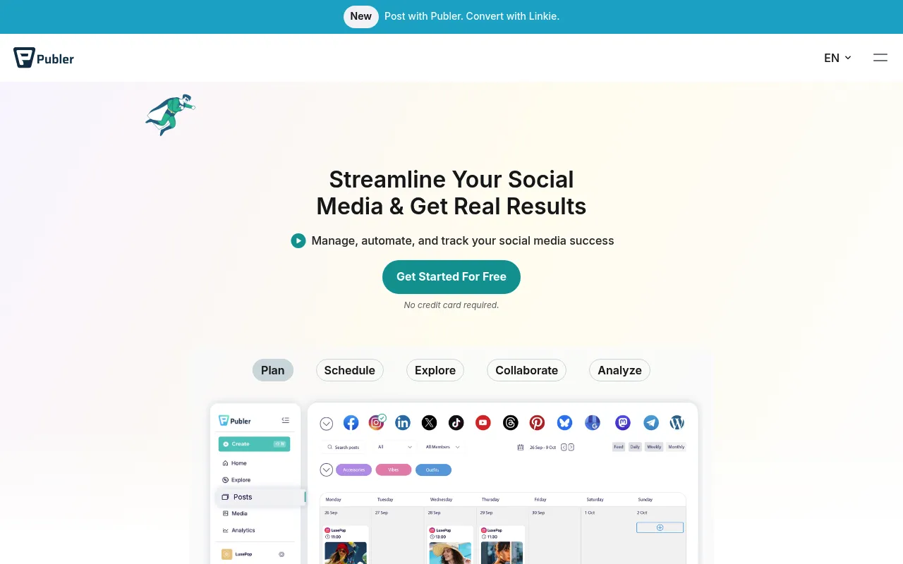 Publer website screenshot