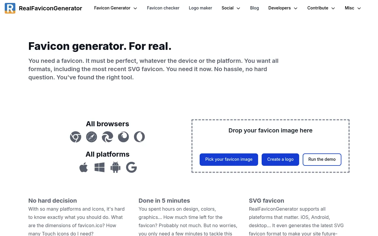 RealFaviconGenerator website screenshot